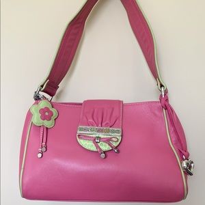 Brighton Pink and Green Handbag and Wallet Set